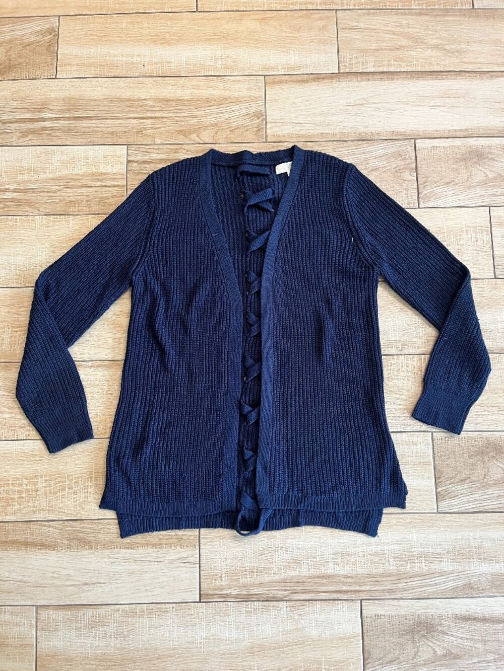 Womens Pinque Blue Cardigan Sweater - L